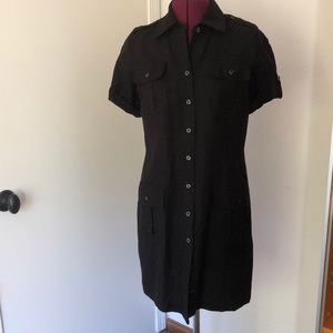 Black linen shirt dress size 6